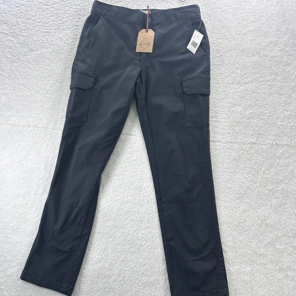 Weatherproof Vintage Mens Cargo Pants Grey Stretch Cotton Medium NWT‎